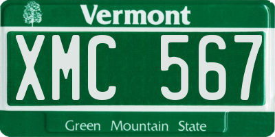 VT license plate XMC567