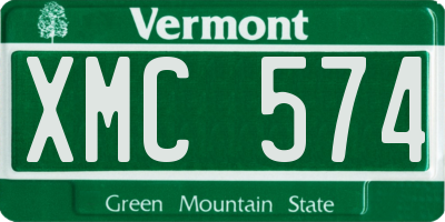 VT license plate XMC574
