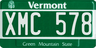 VT license plate XMC578