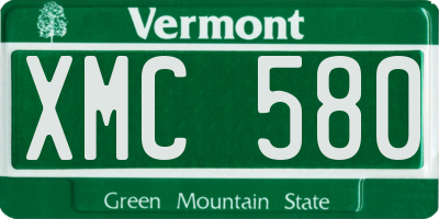 VT license plate XMC580