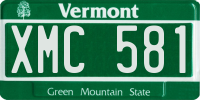 VT license plate XMC581