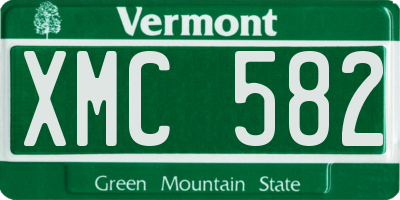 VT license plate XMC582