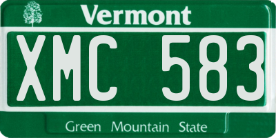 VT license plate XMC583