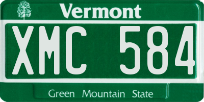 VT license plate XMC584