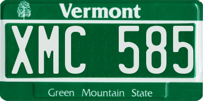 VT license plate XMC585