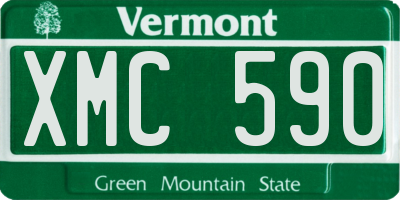 VT license plate XMC590