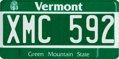 VT license plate XMC592