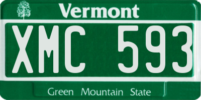 VT license plate XMC593