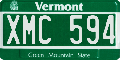VT license plate XMC594