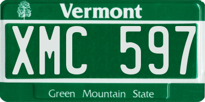 VT license plate XMC597