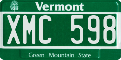 VT license plate XMC598