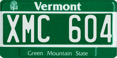 VT license plate XMC604