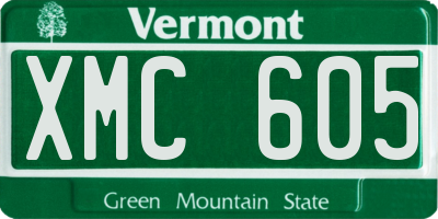 VT license plate XMC605