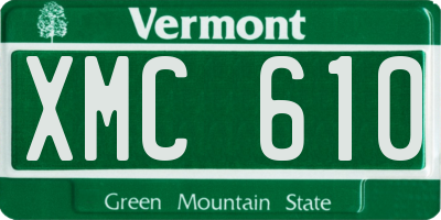 VT license plate XMC610