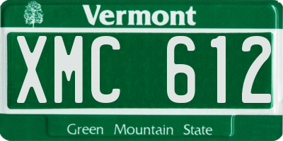 VT license plate XMC612