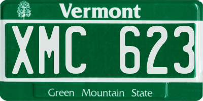 VT license plate XMC623