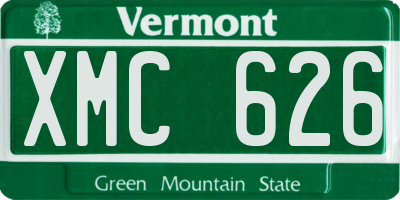 VT license plate XMC626