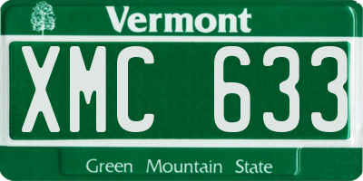 VT license plate XMC633