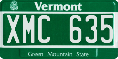 VT license plate XMC635