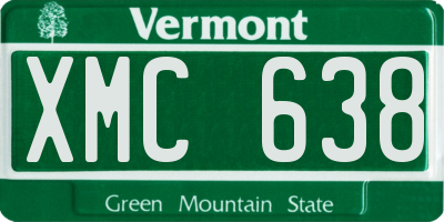 VT license plate XMC638