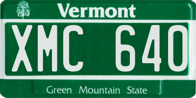 VT license plate XMC640