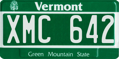 VT license plate XMC642
