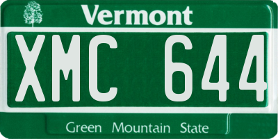 VT license plate XMC644