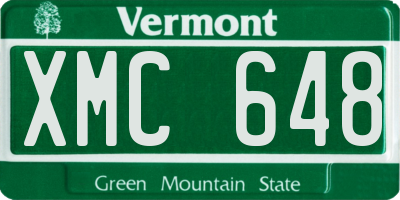 VT license plate XMC648