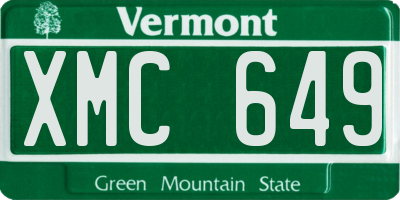 VT license plate XMC649