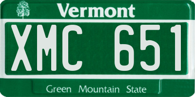 VT license plate XMC651
