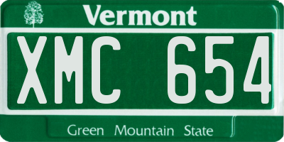 VT license plate XMC654