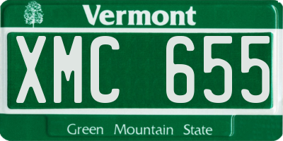 VT license plate XMC655
