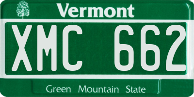 VT license plate XMC662