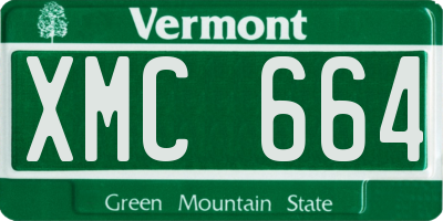 VT license plate XMC664