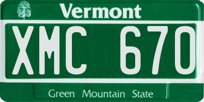 VT license plate XMC670