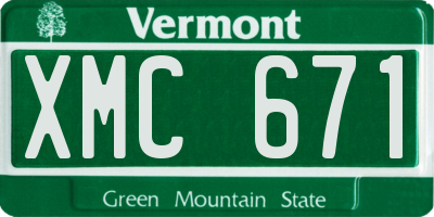 VT license plate XMC671