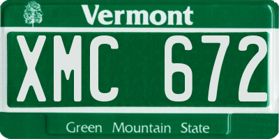 VT license plate XMC672