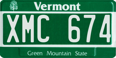 VT license plate XMC674