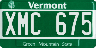 VT license plate XMC675