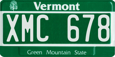 VT license plate XMC678