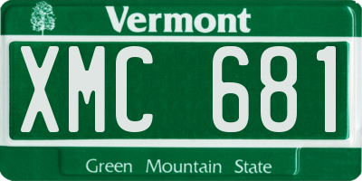 VT license plate XMC681