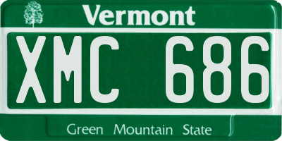 VT license plate XMC686