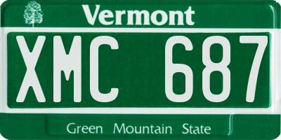 VT license plate XMC687