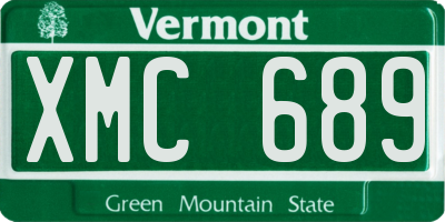 VT license plate XMC689