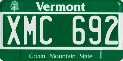 VT license plate XMC692