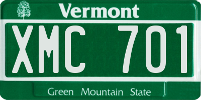 VT license plate XMC701