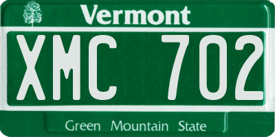 VT license plate XMC702