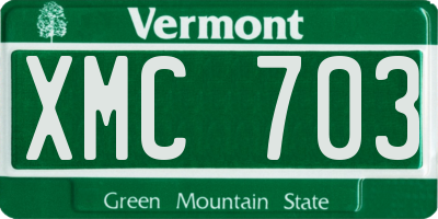 VT license plate XMC703