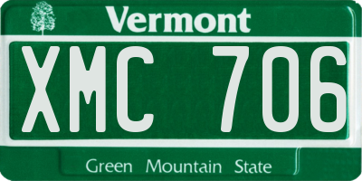 VT license plate XMC706