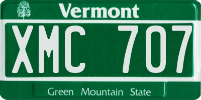 VT license plate XMC707